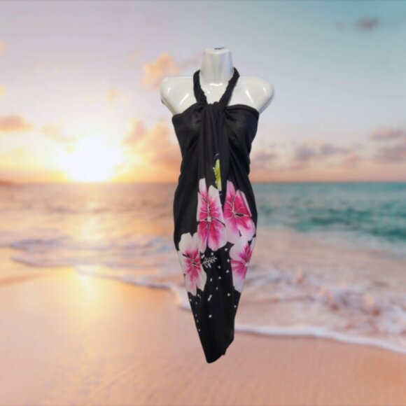 Womens Sarong Cotton Wrap Handpainted Batik Wrapskirt Beach Pareo Beachwear -NEW - Picture 8 of 8